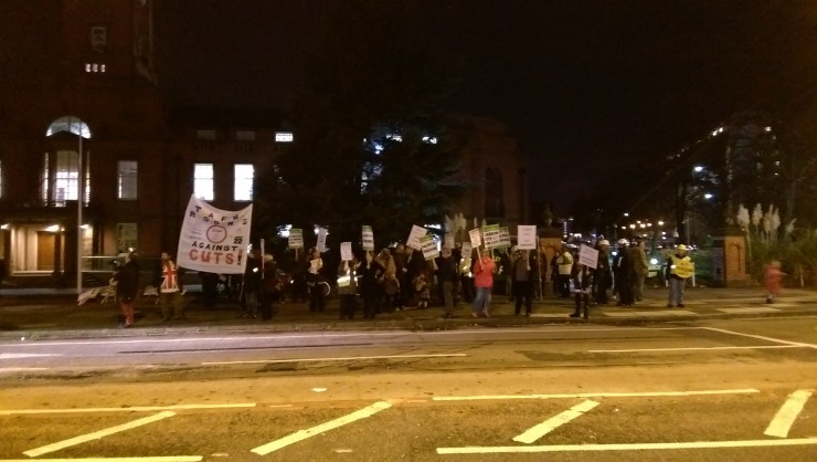 Residents at the last peaceful protest